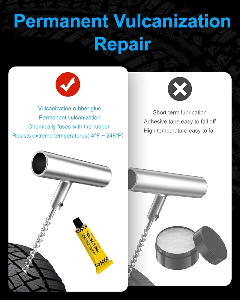 Beanewone Tire Repair Kit with Plugs, Tire Plug Kit Heavy Duty Professional for Car, ATV, Motorcycle, Truck, Flat Tire Emergency Repair (Boxed Type - 16 PCs) - Image 5